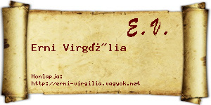 Erni Virgília névjegykártya